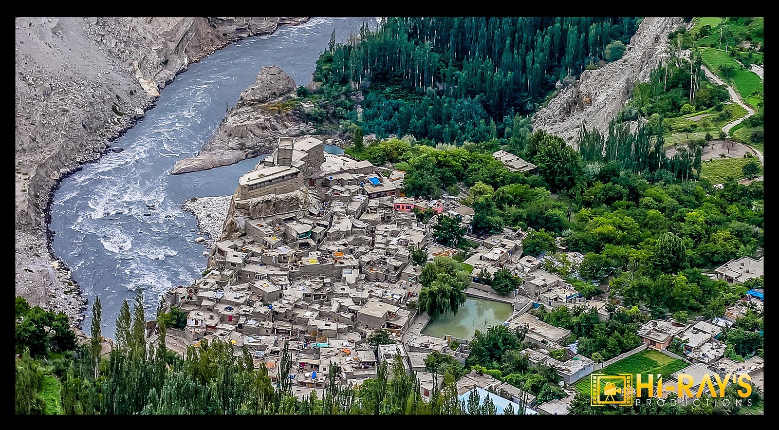Altit Fort and the Hunza River seen from above