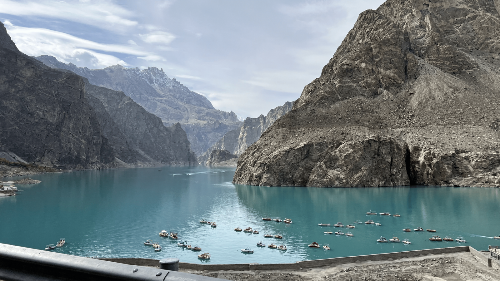Attabad Lake in autumn, when the colours of the valley change