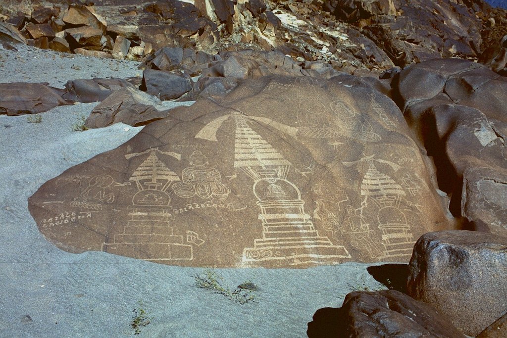 Ancient rock carvings near Chilas, one of the oldest stops on the Karakoram Highway