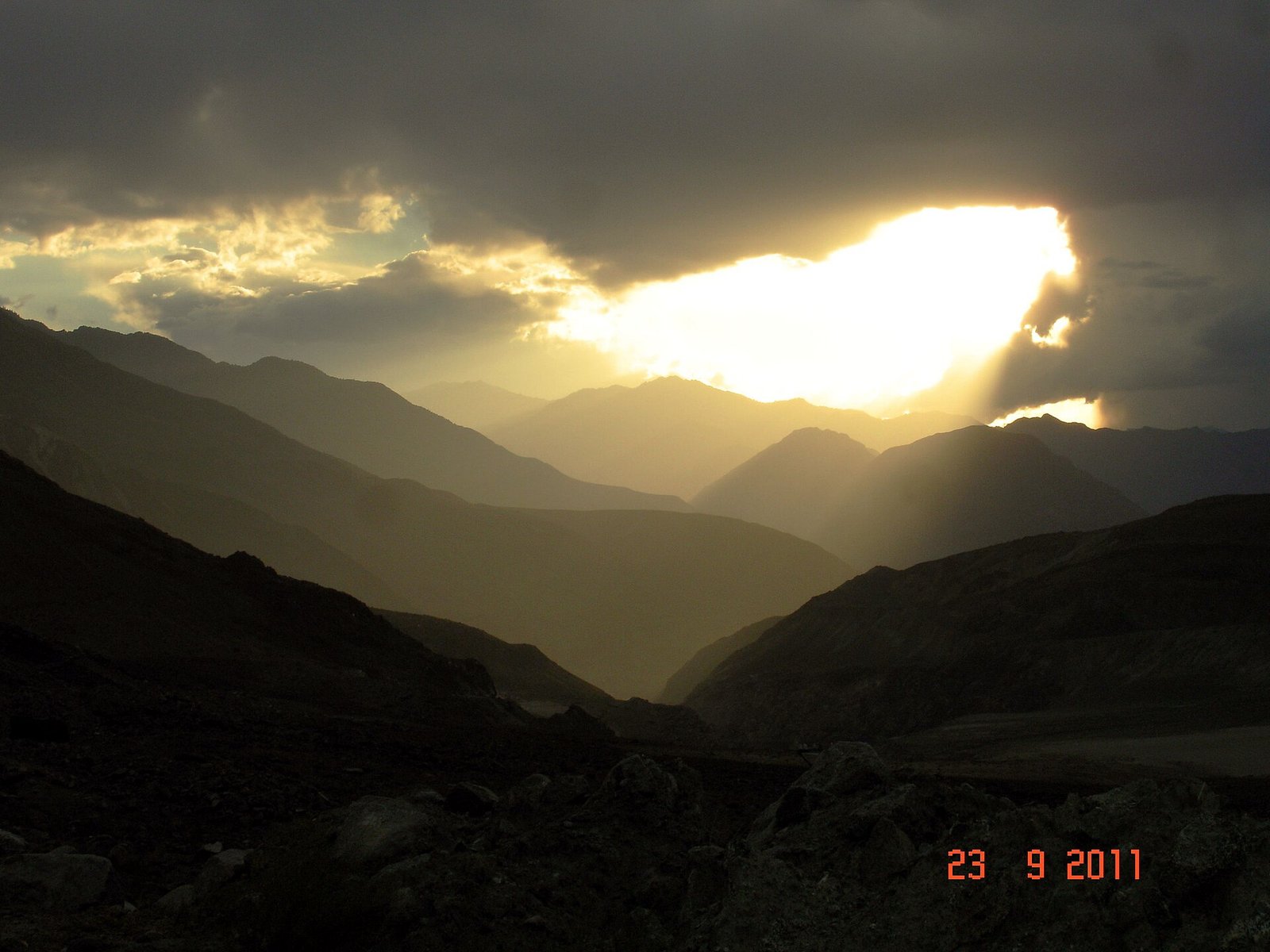 Sunset over Chilas on the Karakoram Highway, a common overnight stop on the road to Skardu