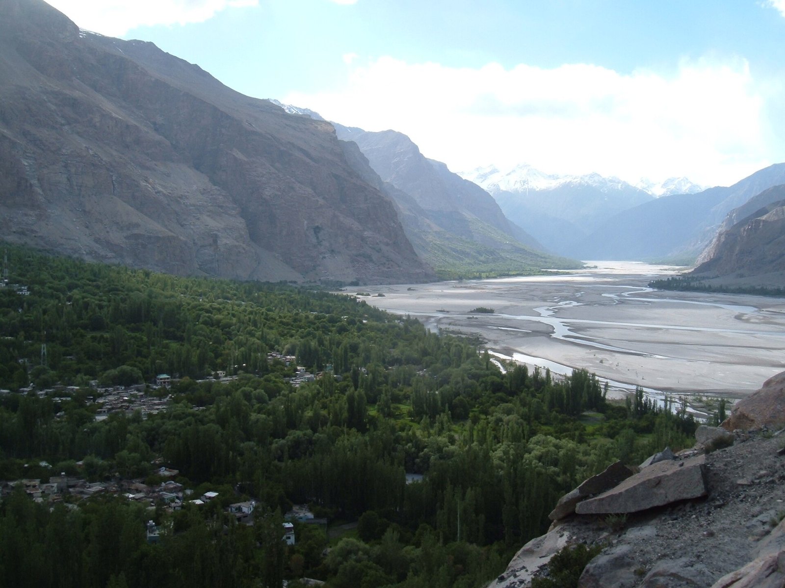 Khaplu and the Shyok River in Ghanche, Baltistan