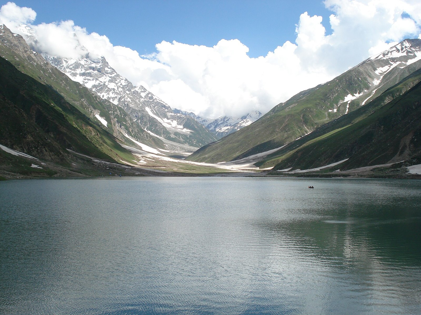 Lake Saiful Muluk in June, below the peaks of Naran