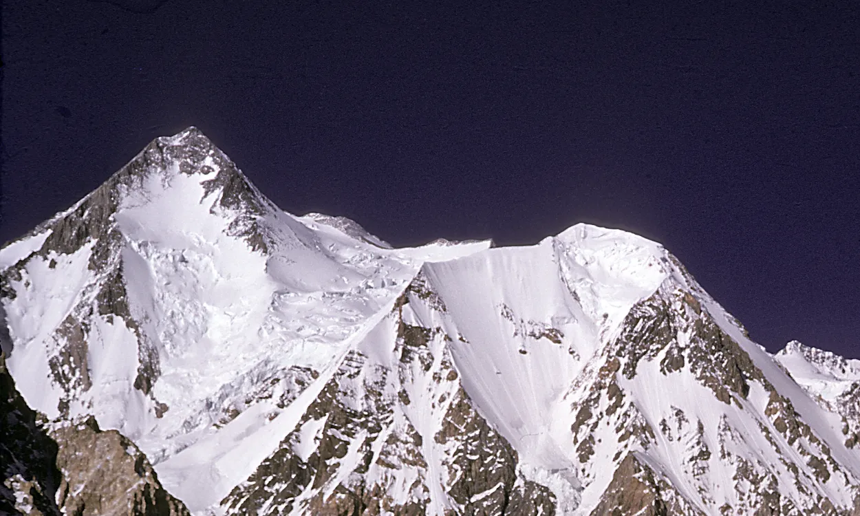 Gasherbrum I (Hidden Peak, 8,080 m) in the Karakoram on the Gasherbrum I Expedition, Pakistan