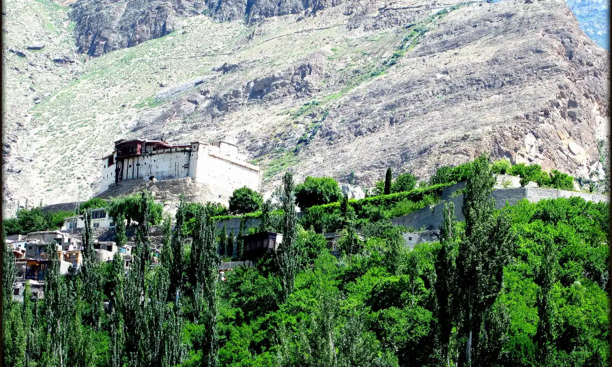 Baltit Fort above Karimabad below the peaks of the Hunza Valley, Pakistan