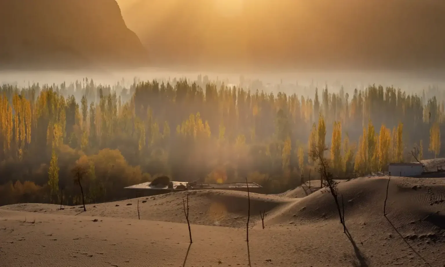 Autumn morning in the Skardu valley, Gilgit-Baltistan, Pakistan