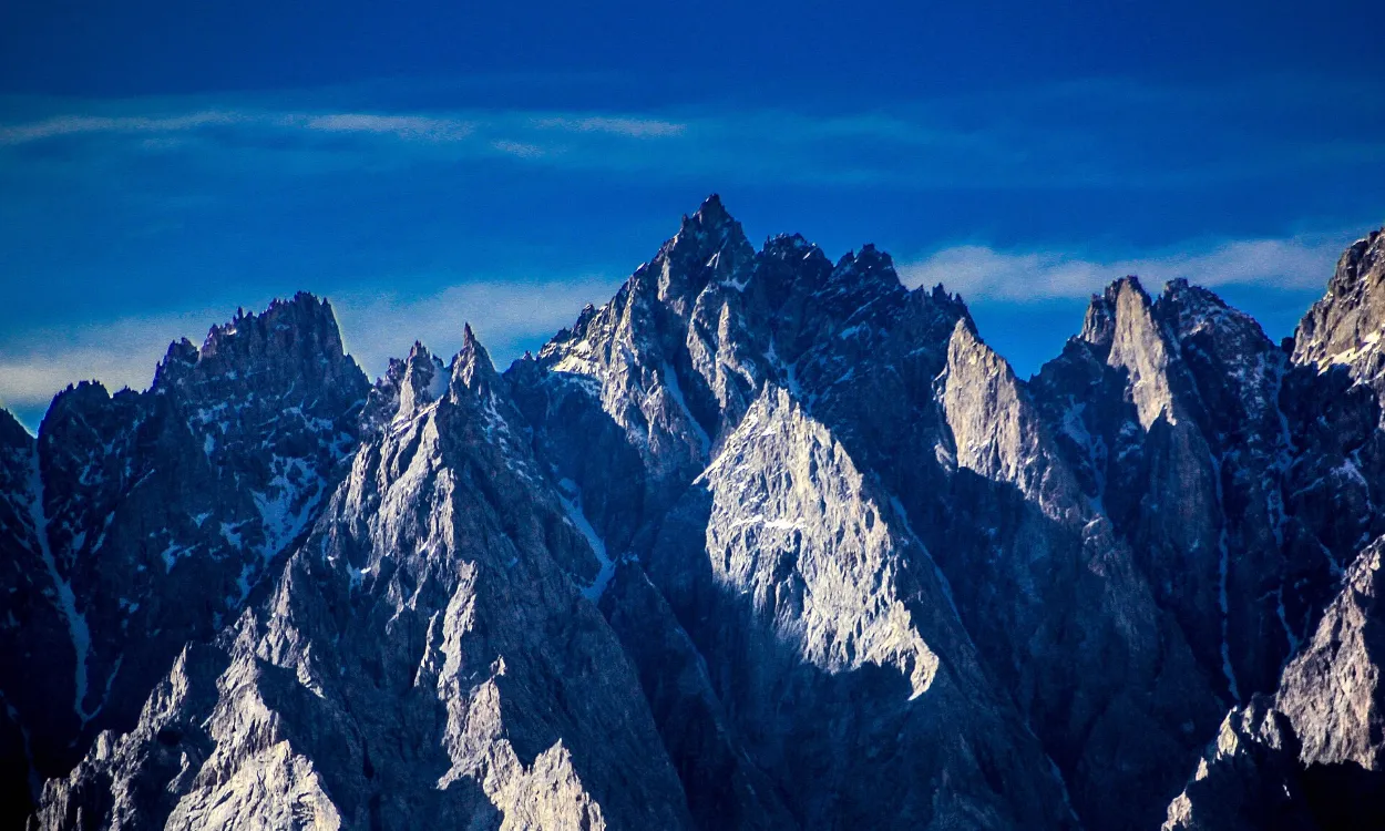 The jagged Passu Cones above the Hunza Valley cycling route, Gilgit-Baltistan, Pakistan