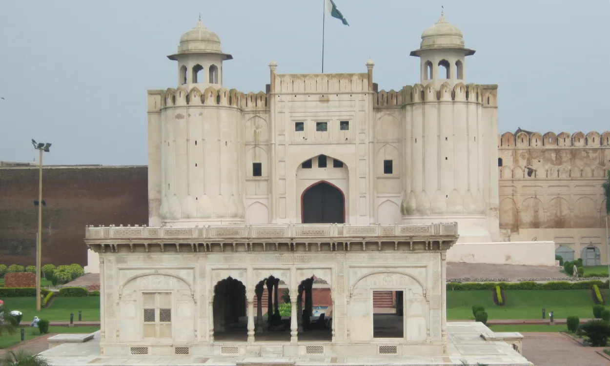 The Alamgiri Gate of Lahore Fort and Hazuri Bagh, Lahore, Pakistan