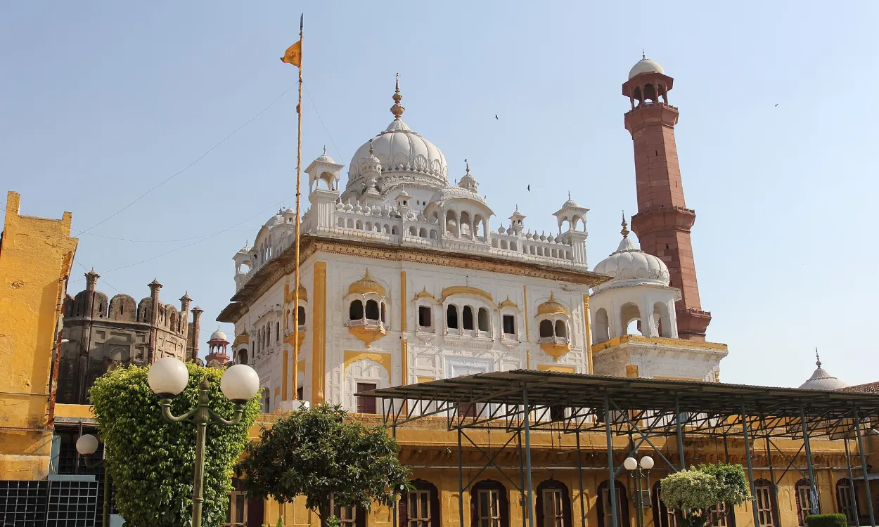 The gilded Samadhi of Maharaja Ranjit Singh beside Lahore Fort, Pakistan