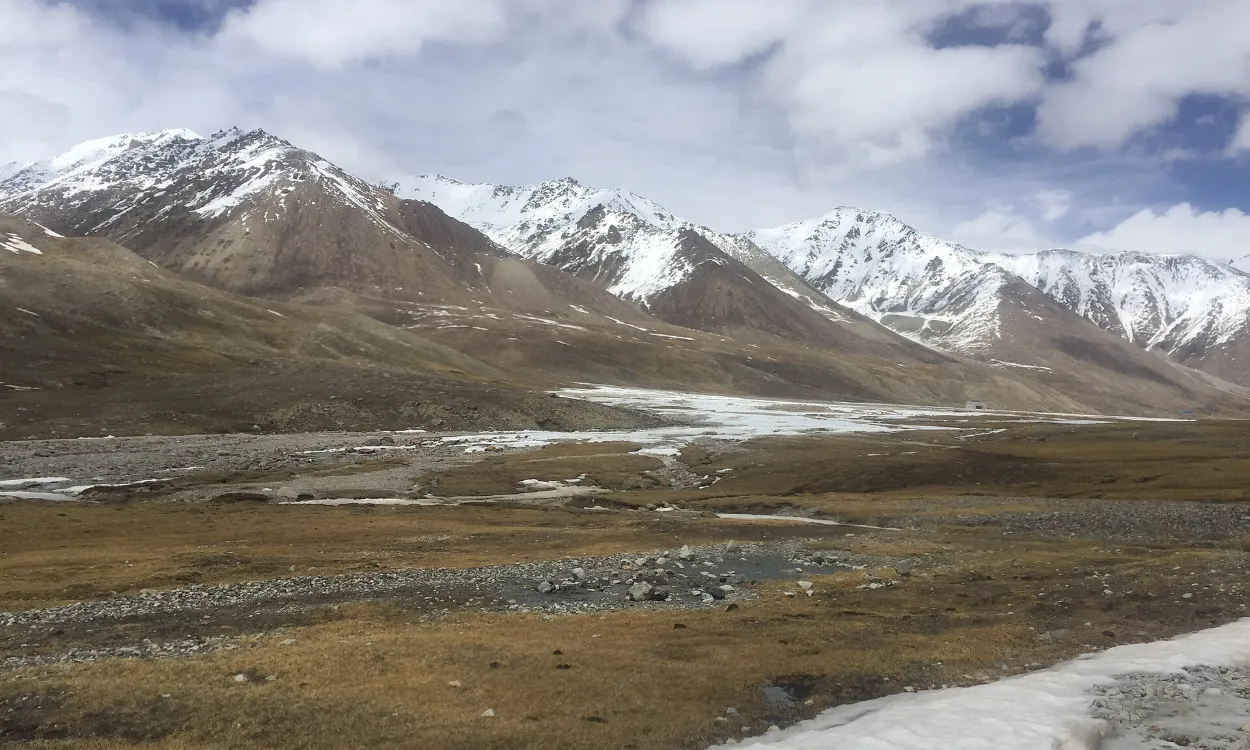 Snowy peaks along the Karakoram Highway between Sost and the Khunjerab Pass, Pakistan