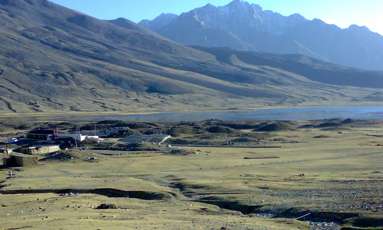 Shandur Lake and the high plateau of the Shandur Pass between Chitral and Gilgit, Pakistan