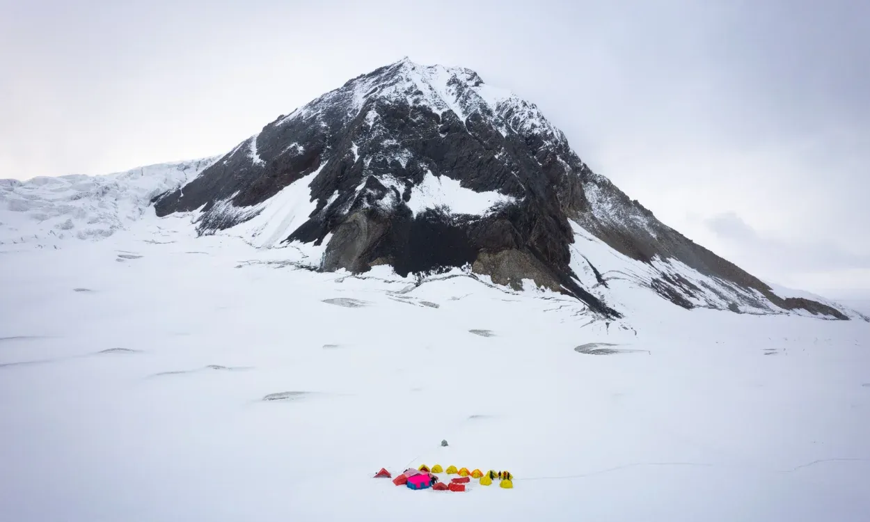 The vast ice basin of Snow Lake on the Snow Lake and Hispar La Trek