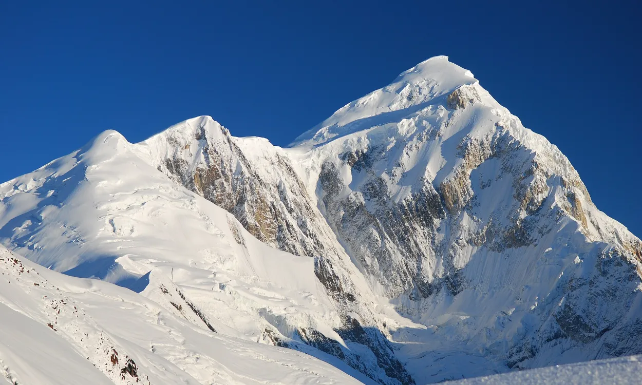 Spantik (Golden Peak, 7,027 m) and its south-west ridge on the Spantik Expedition, Pakistan