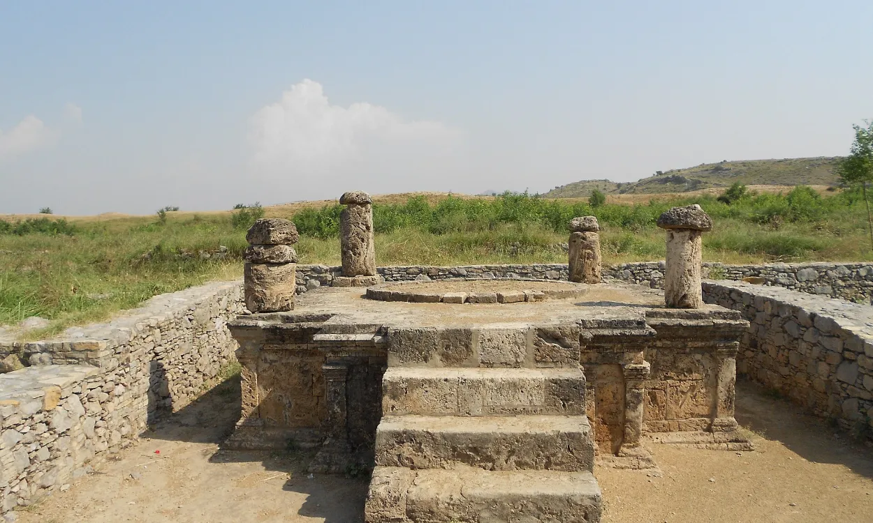 The Shrine of the Double-Headed Eagle in the ancient city of Sirkap, Taxila, Pakistan